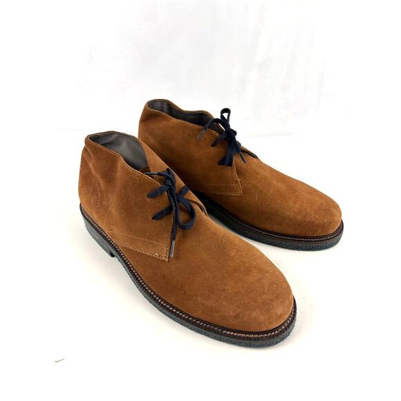 Donald J. Pliner Levi Chukka Boots Calf Suede Cognac Men's 8 M - Picture 1 of 14